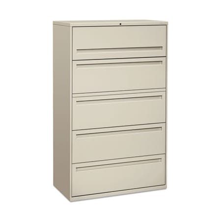 Hon HON, 700 SERIES FIVE-DRAWER LATERAL FILE WITH ROLL-OUT SHELVES, 42W X 18D X 64.25H, LIGHT GRAY 795LQ